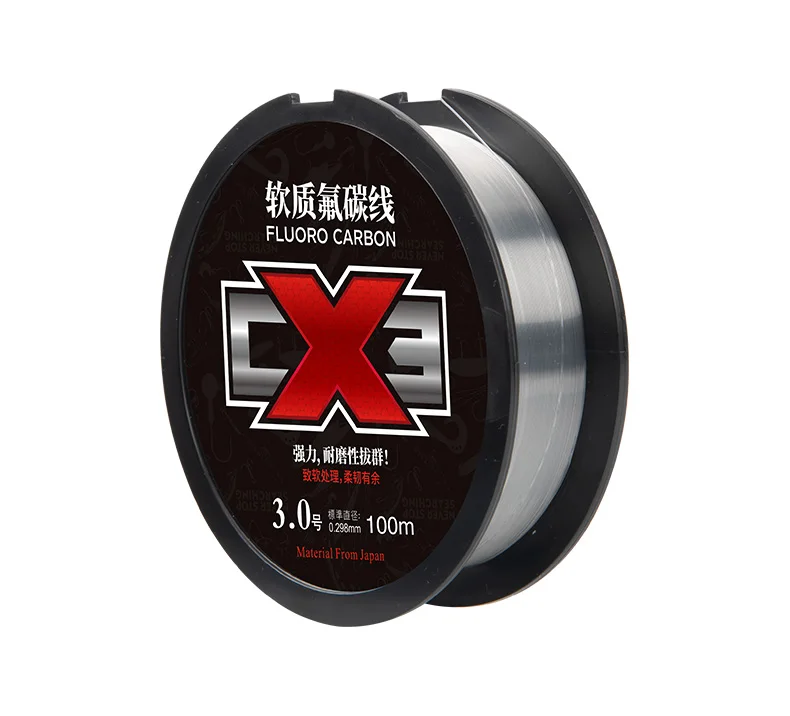 Kingdom CX3 Fluorocarbon Angelschnur 100m Super Glatte Steife Monofilament-Vorfachschnur Unsichtbare Sinkende Angelschnur – Detail 11