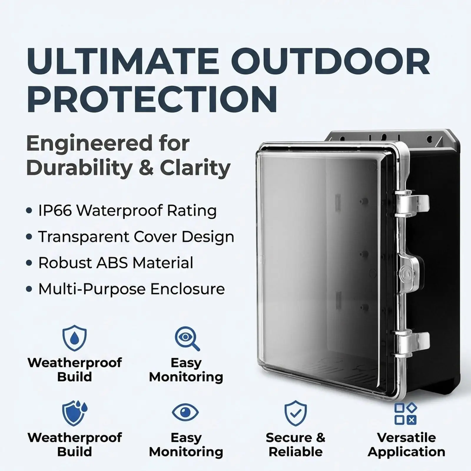 Electrical Junction Box Power Project Box Multipurpose Household Transparent Cover Residential Industrial Workshop Enclosure