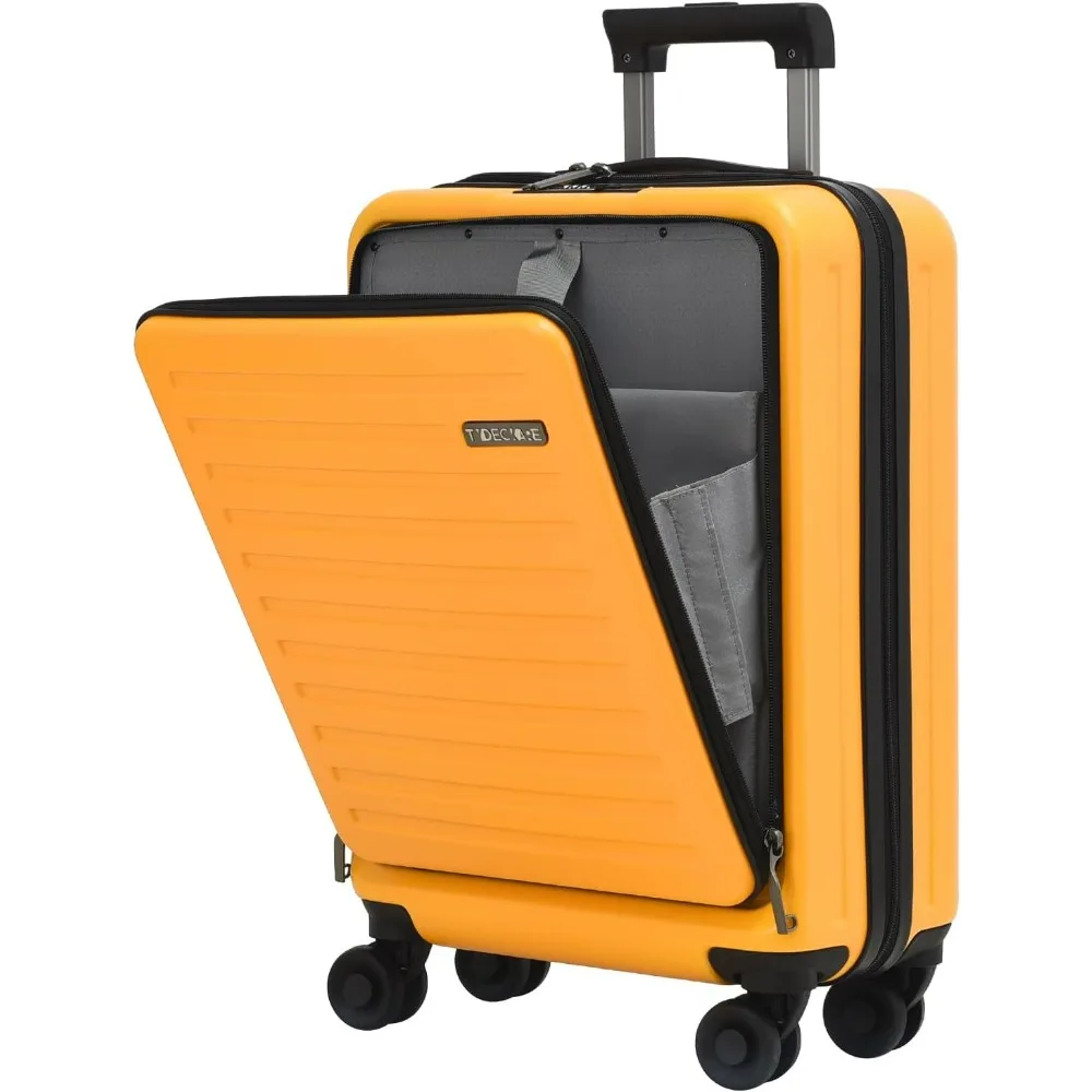 Carry On Luggage with Front Pocket, Suitable for Airplane Overhead Bin, PC+ABS Hardshell