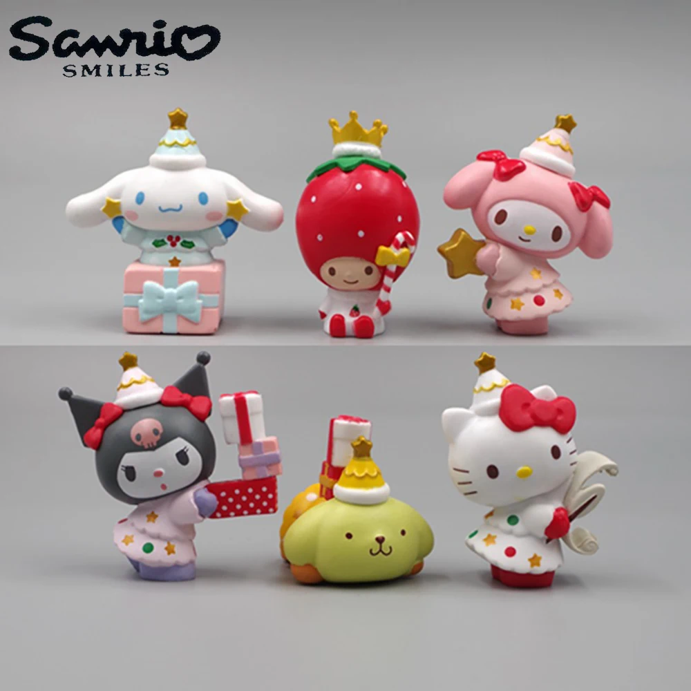 Sanrio Anime 5Cm Figure Melody Cinnamoroll Hello Kitty Kuromi Doll Kawaii Diy Cake Decoration Christmas Gifts For Childrens