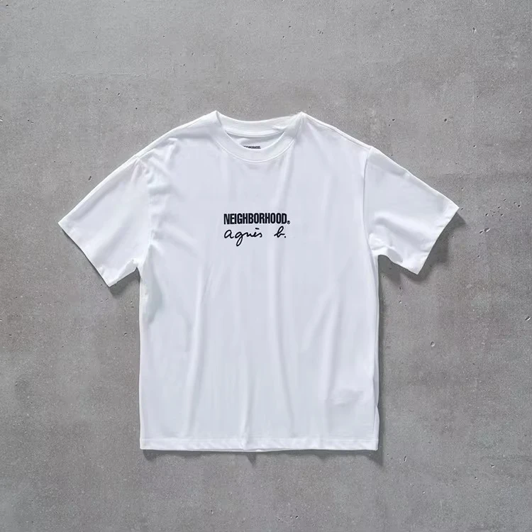 2026 New Men Black Short Sleeve T-shirt Minimal Handwritten Text Graphic Cotton Tee