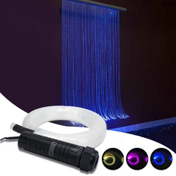 6W RGBW Fiber Optic Curtain Light Kit 200pcs*0.75mm*2M sparkle Flash Point PMMA Fiber Optic Cable For Kids Toy Sensory Light