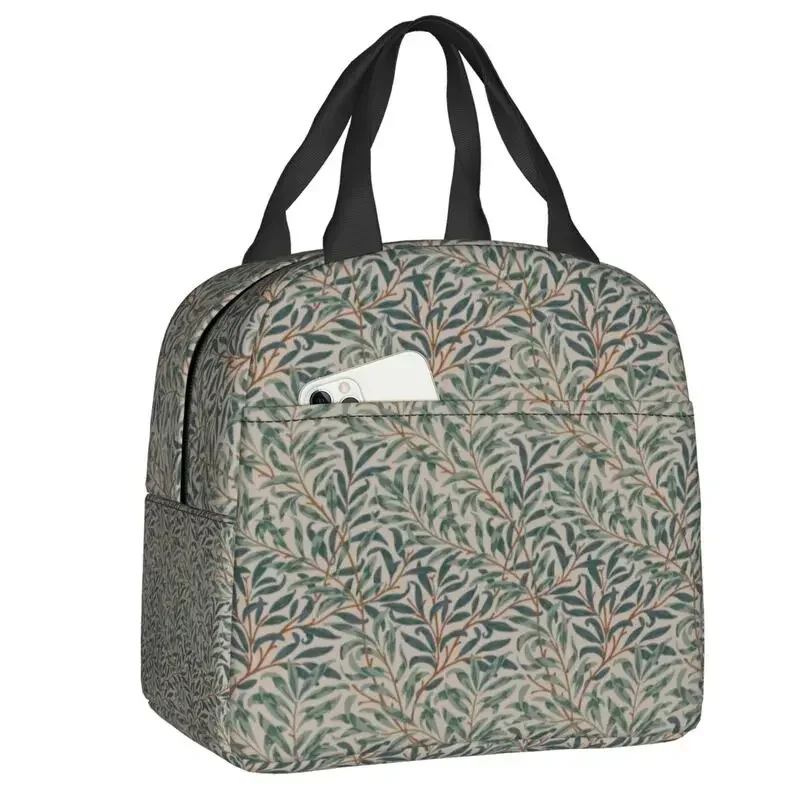 William Morris Thistle Damask Thermal Insulated Lunch Bag Women Floral Textile Pattern Portable Lunch Container Storage Food Box