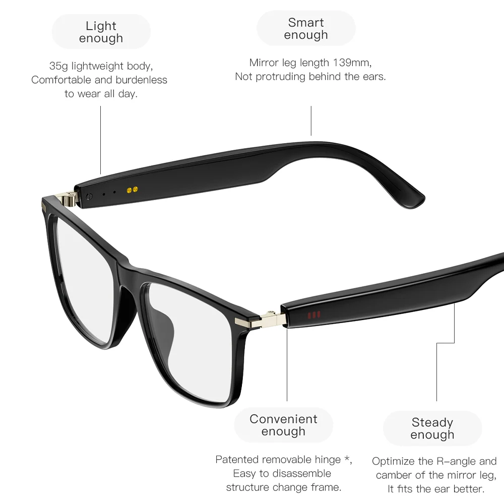 2025 New HD AI Smart Glasses Chat GPT Translate Bluetooth Call 260Mah Battery Voice Assistant Control Smart Glasses Sunglasses - Image 6