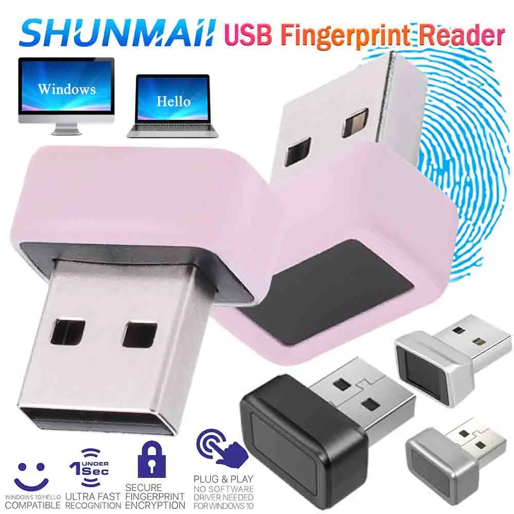 1PC USB Fingerprint Key Reader For Windows 10/11 Hello Security Key Biometric Scanner PC Fingerprint Sensor Module Password Free