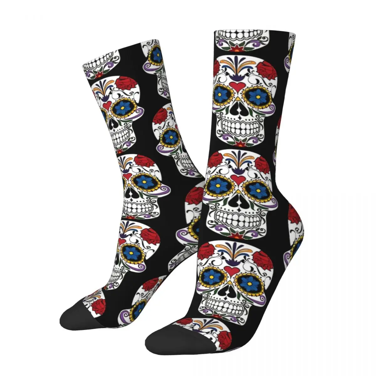 Vintage Special Men's Socks Day Of The Dead Mexico Skull Unisex Harajuku Pattern Printed Funny Crew Sock Gift