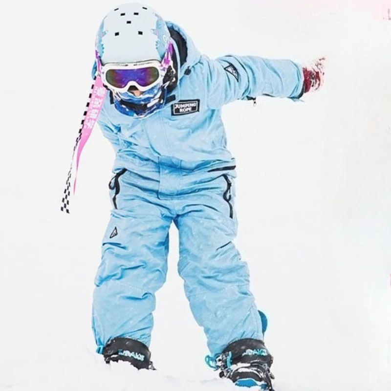Solid Color Childrens Ski Suit Windproof Waterproof Warm and Fashionable Winter Warm and Trendy Ski Clothing