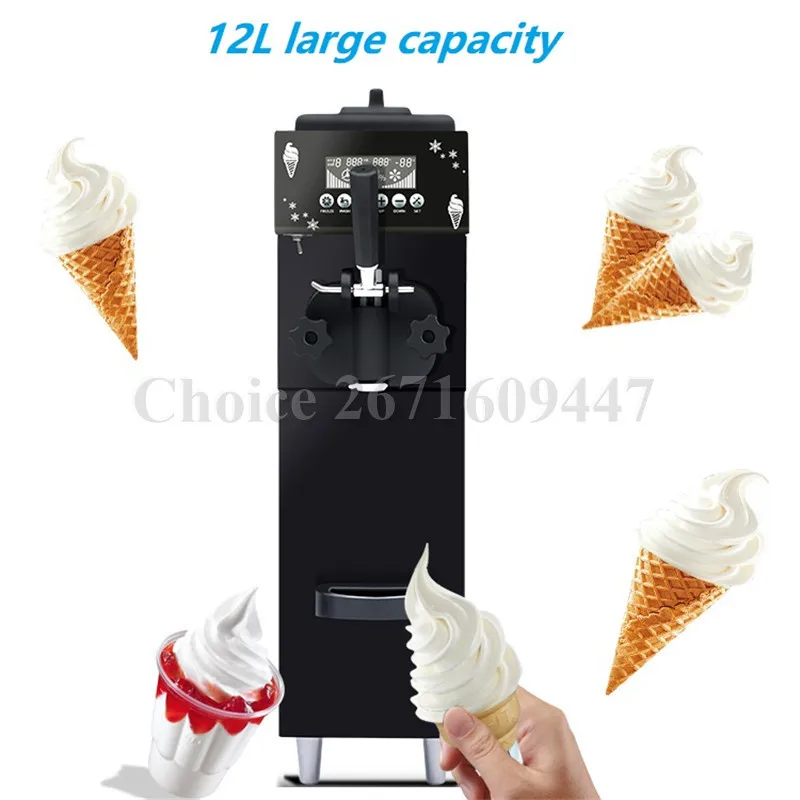 

12l/H Desktop Cone Soft Ice Cream Machine High Quality Soft Serve Ice Cream Making Machine with One Flavor Single Head