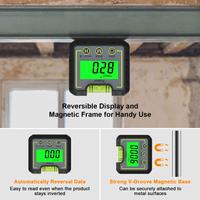 Huepar AG01 Digital Level Angle Gauge Mini Angle Finder Level Box with V-Groove Magnetic Base&Backlight LCD