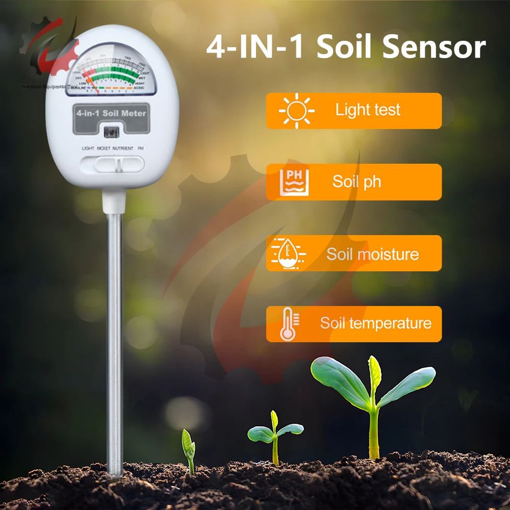 P403 Soil Moisture Detector Soil PH Temperature Environmental Lighting Fertility Tester For Flowerpot Plants