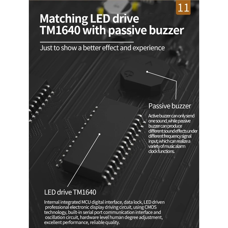 SEWS-LED Music Spectrum Display DIY Kit 16X32 Rhythm Light Clock 8 Kinds Spectrum Mode SMD Soldering Display Light, Red Durable