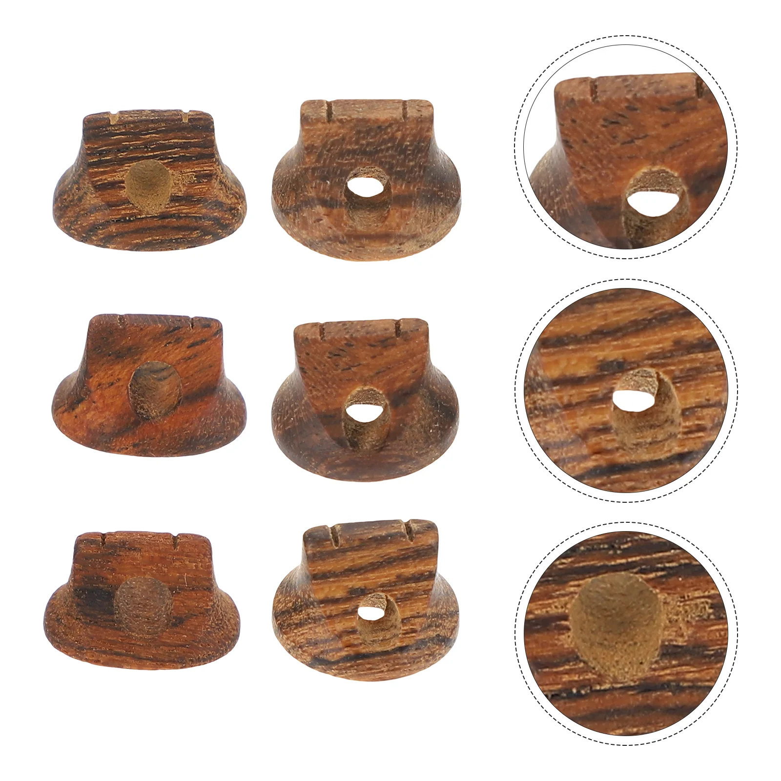 6 Pcs Erhu String Code Durable Bridges Instrument Parts Tiger Woods Accessories Music Wooden Pendant