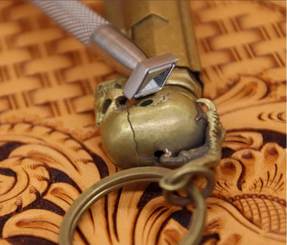 Diamond Shaped Leather Carving Printing Tool 304 Stainless Steel Vegetable Tanned Leather Stamping Process Print Punch Machine - Image 4