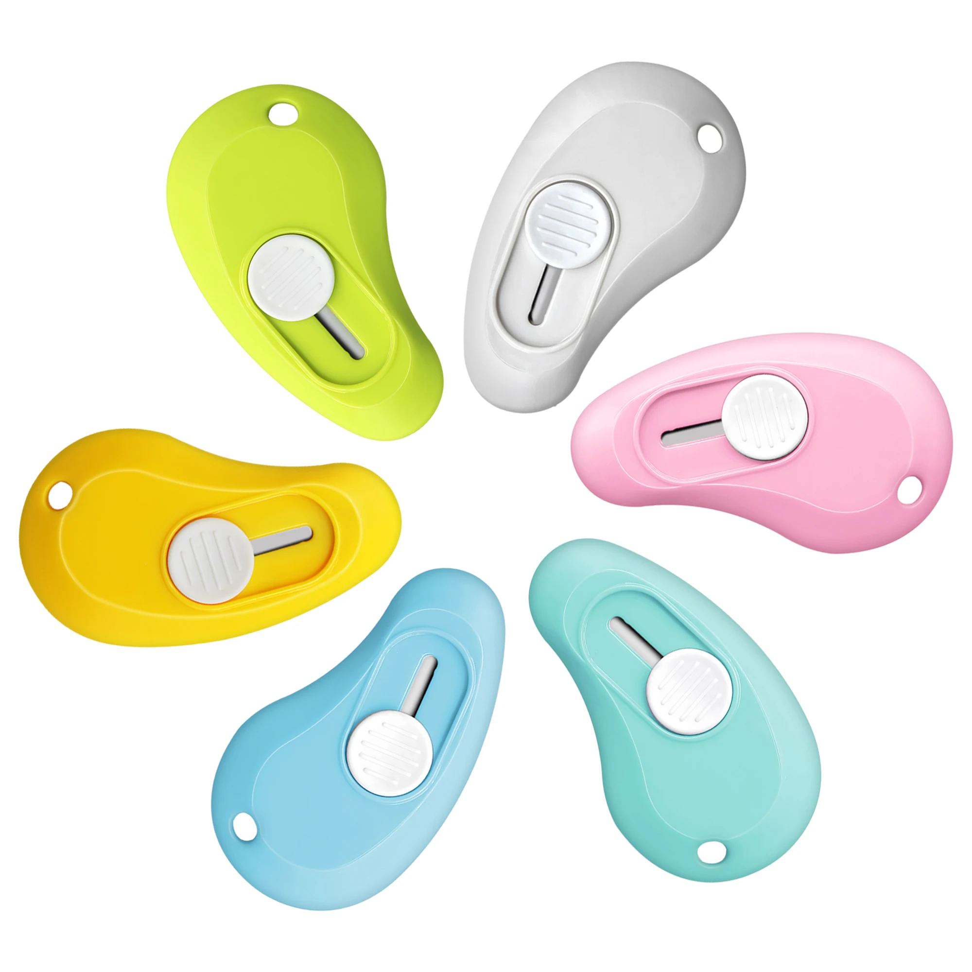 6-Piece Mini Retractable Multi-Tool Set Compact Package Opener Paper Cutter Keyhole Access Ideal for Office/DIY Projects