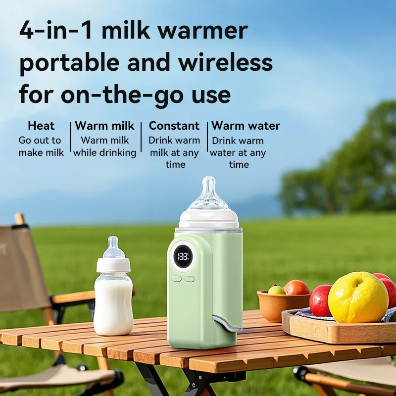 USB Charging Portable Wireless Milk Warming Bottle Warmer/4 in 1 Fast Heating Baby Milk Warmer with Accurate Temperature Display