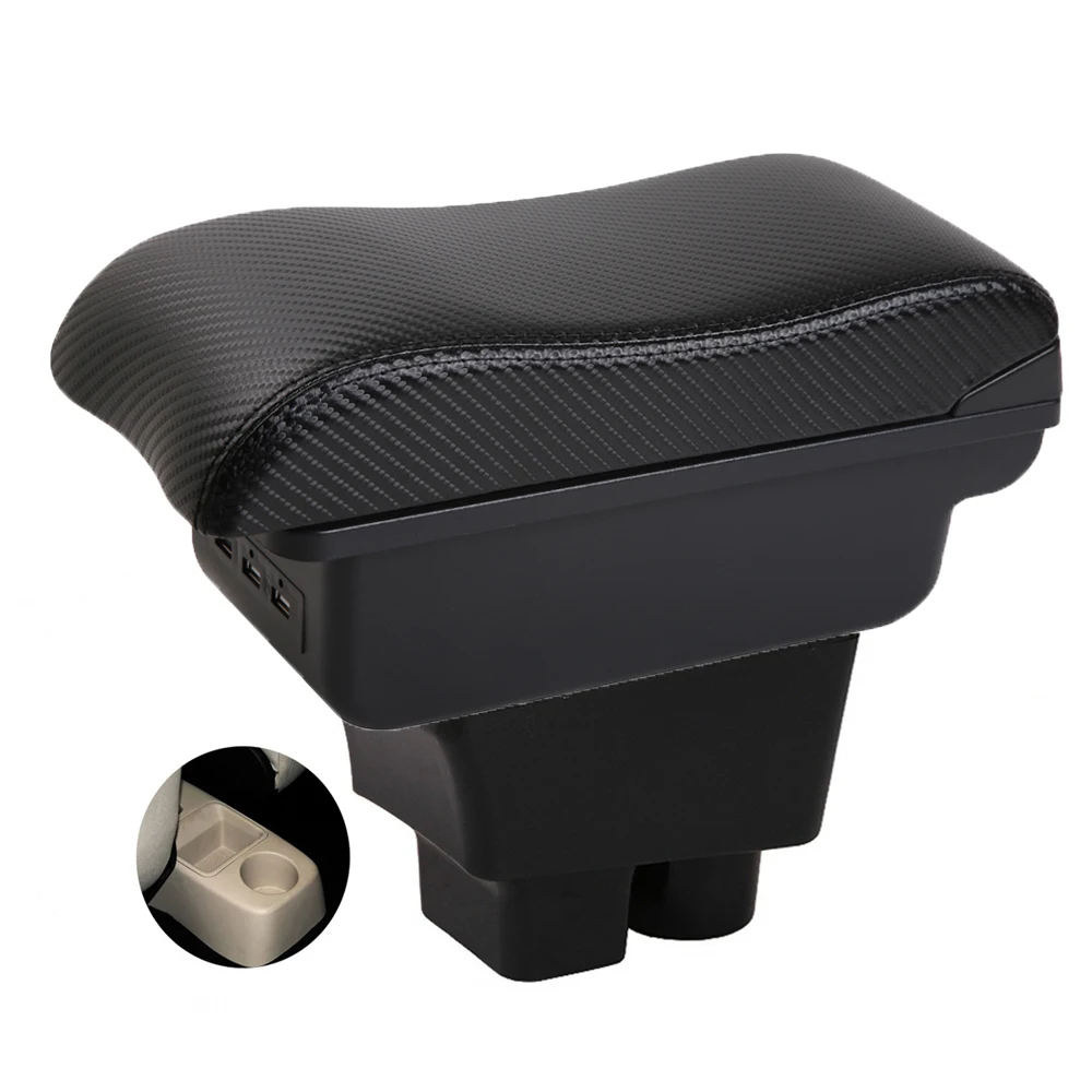 

Skoda Fabia Roomster Armrest box central console storage case driver elbow support carbon fibre