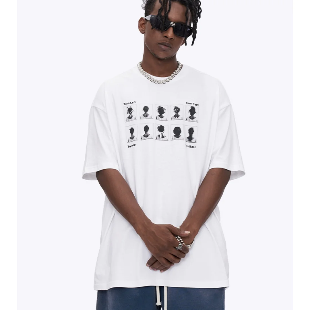 ملابس رجالية - تي شيرت صيفي جديد من القطن الخالص لعام 2025، ماركة عصرية مع طباعة الرمزية الممتعة تي شيرت بأكمام قصيرة