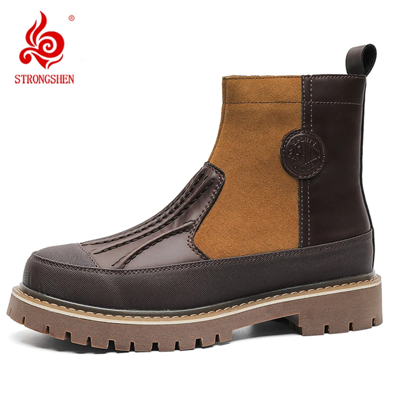 

Высокие кружевные мужские ботинки, осенне-зимние мужские туфли из воловьей кожи, мужские повседневные мужские ботинки, мягкие британские ретро-сапоги, размер 38-44