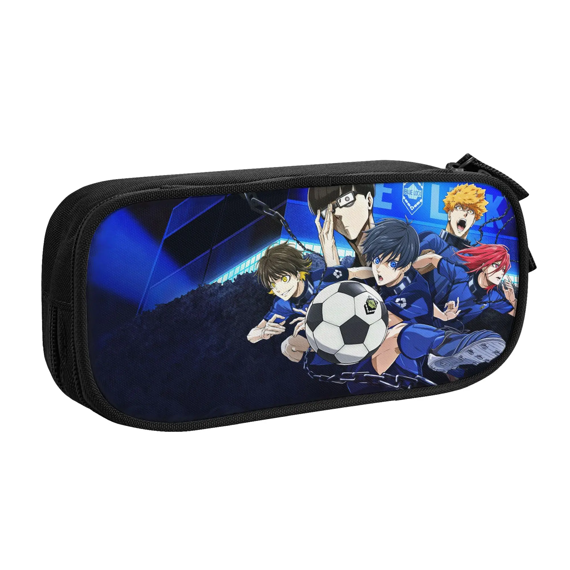 Estuche de Lápices de Anime Blue Lock, Estuche de Gran Capacidad para Niños, Bolsa Escolar con Cierre para Estudiantes, Material de Papelería