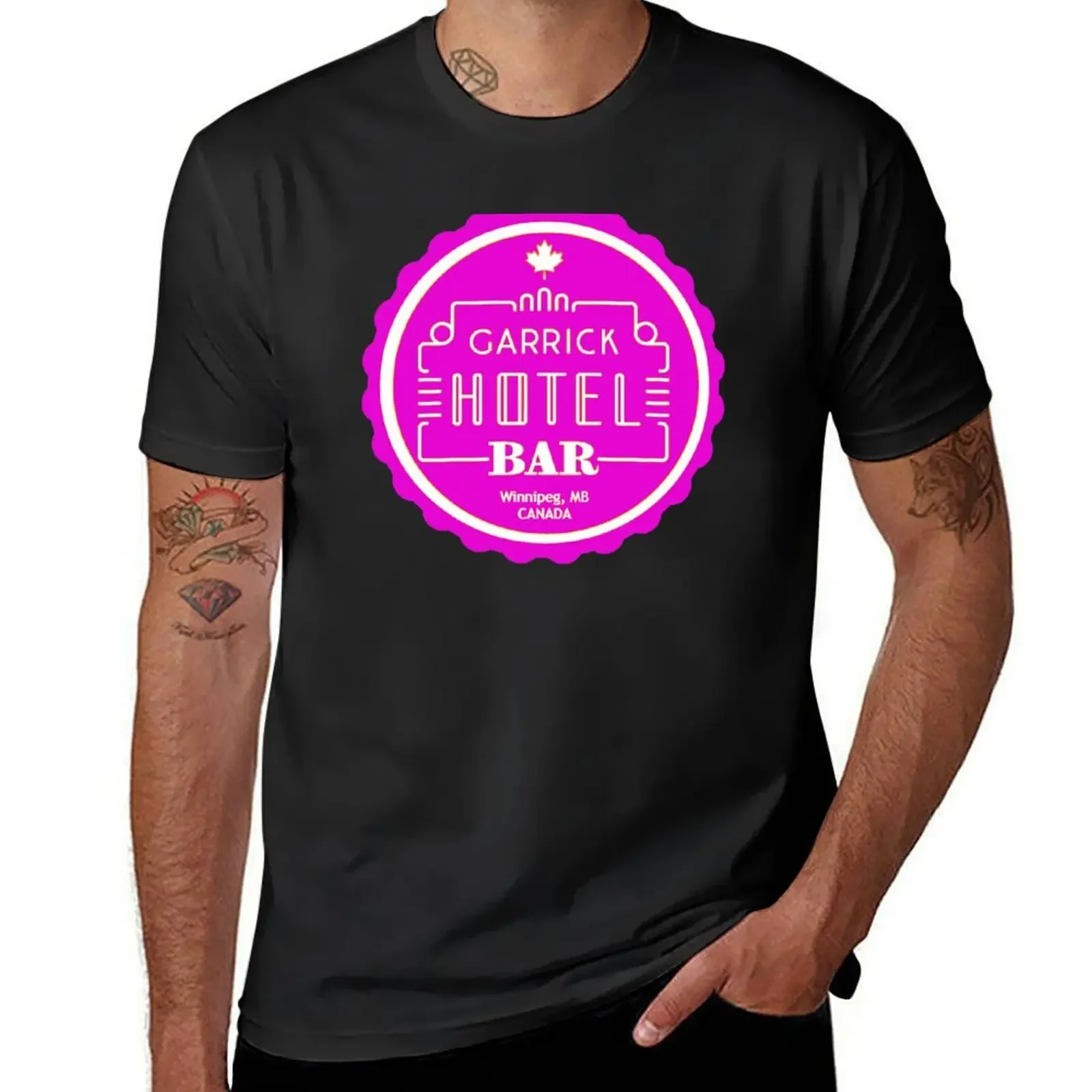 Garrick Hotel Apparel - Round Pink & White T-Shirt cute clothes custom shirt funny t shirts for men