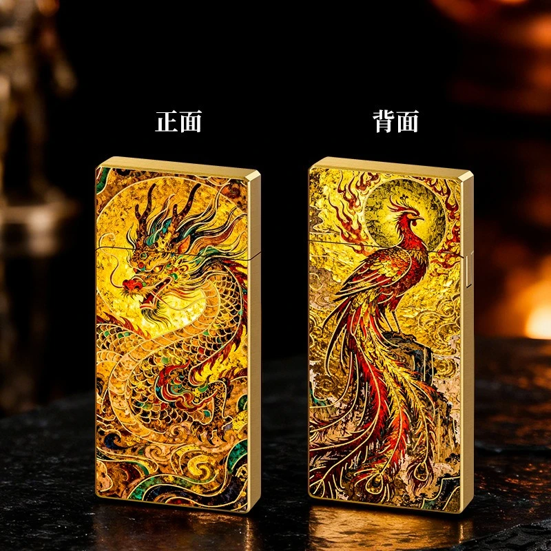 

2026 hot-selling double-sided dragon painting creative high-end lighter ultra-thin new gift