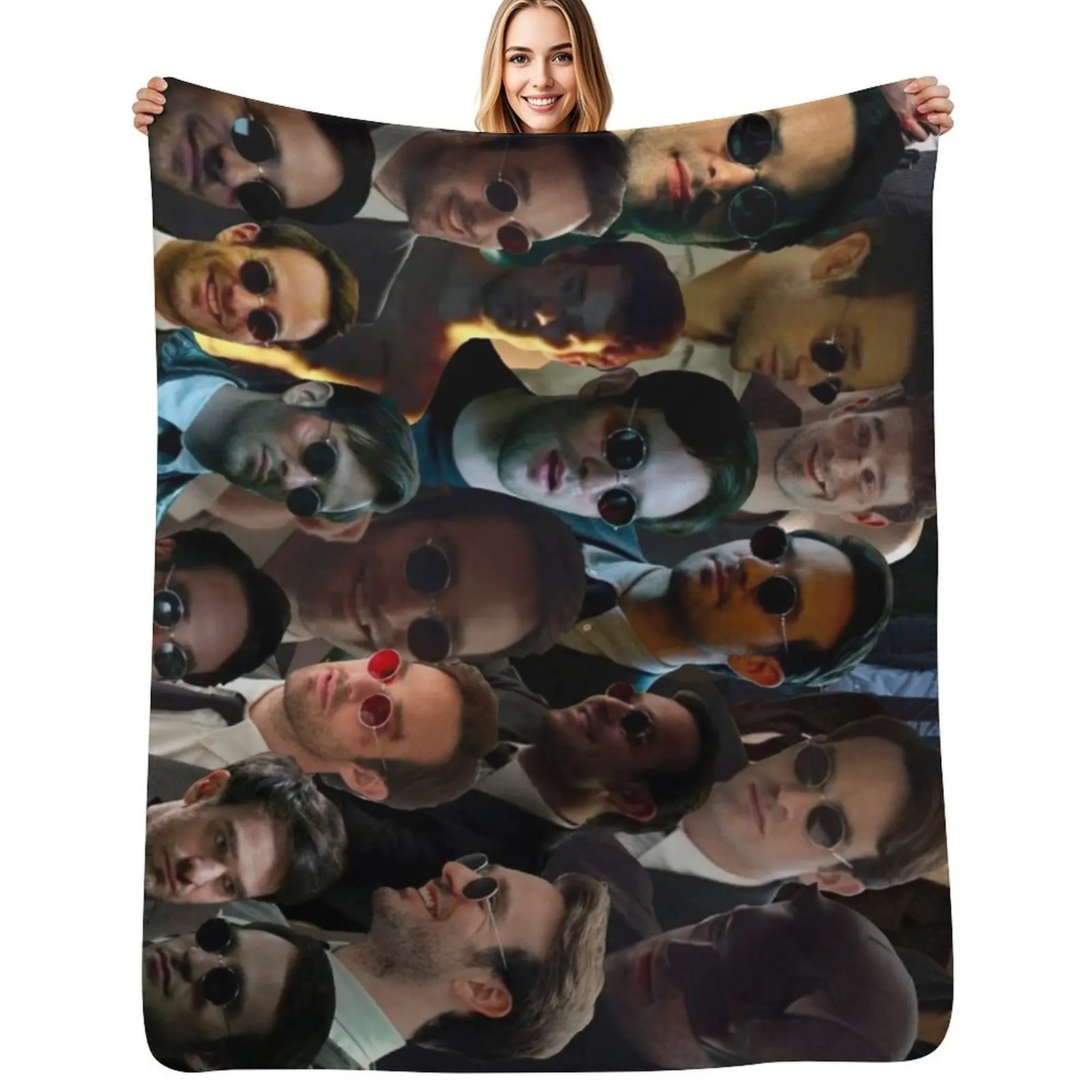 Couverture en peluche moelleuse Devil Dare Photo Collage pour canapé et chaise