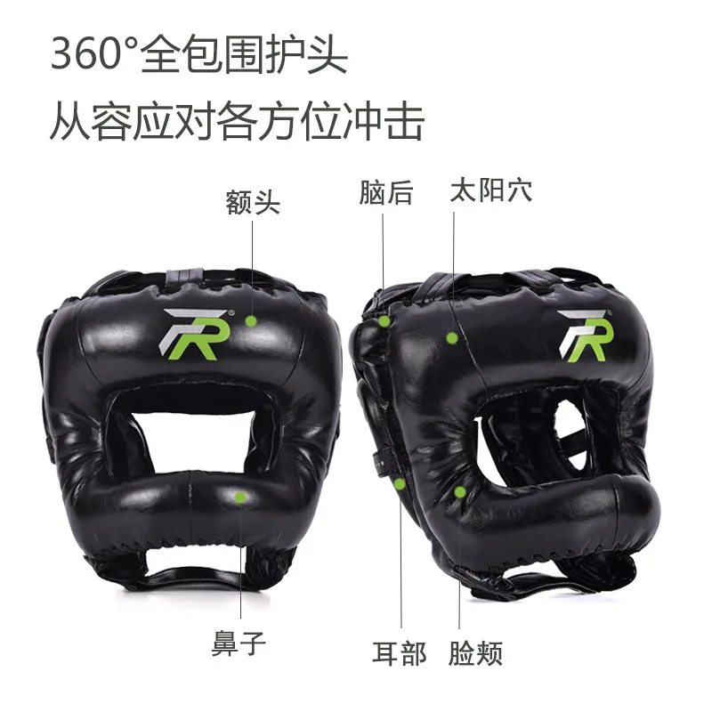 Protector de cabeza de boxeo para adultos, casco de lucha de protección completa, equipo de protección Sanda, protector de cabeza Muay Thai