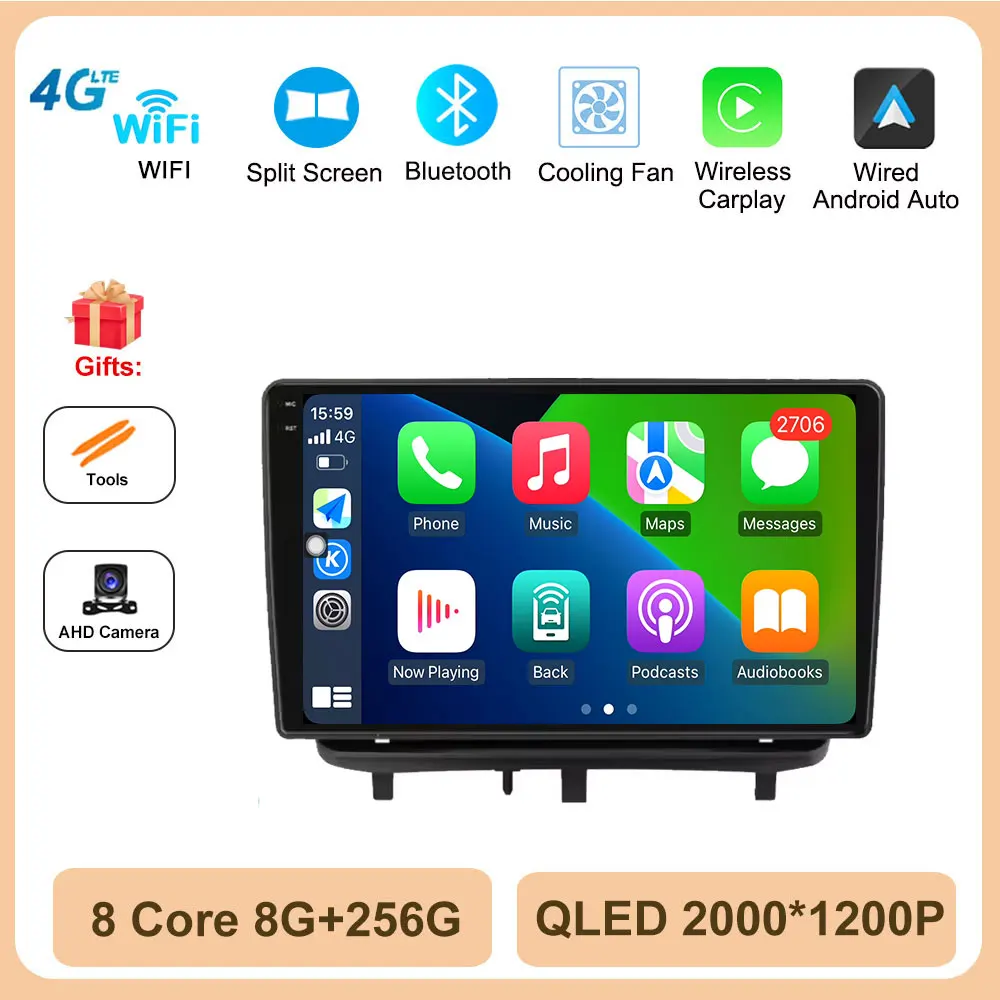 4G Autoradio voor Opel Corsa D 2007-2012 Multimedia Video Player Android 14 Draadloze Carplay Qled Scherm DSP Stereo GPS Navi