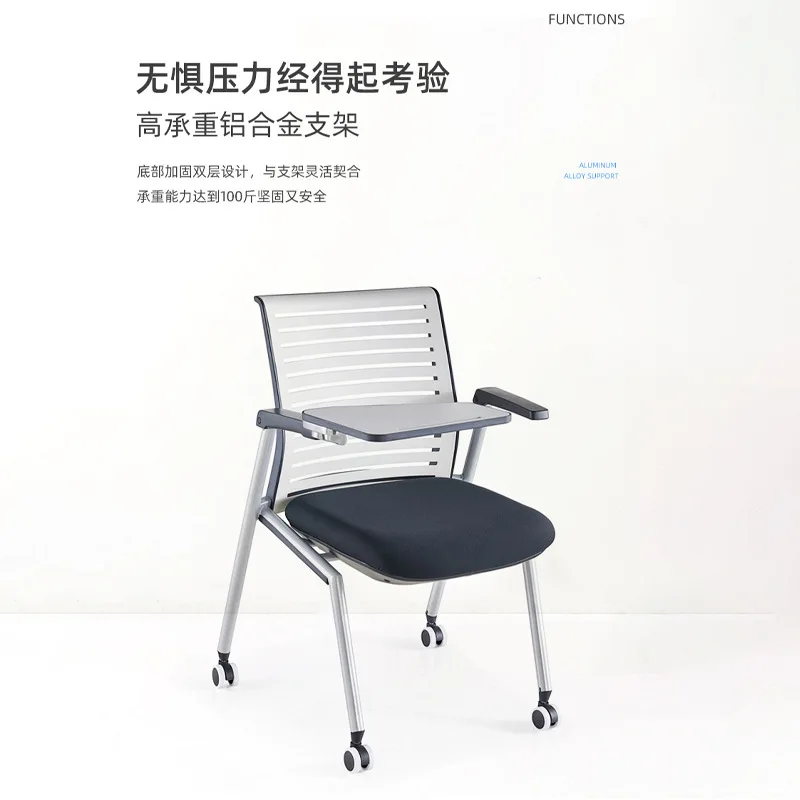 Klappbarer Schulungsstuhl, Studentenschreibtisch, integrierter Besprechungsraum, Kunststoffrückenlehne, ergonomischer Stuhl