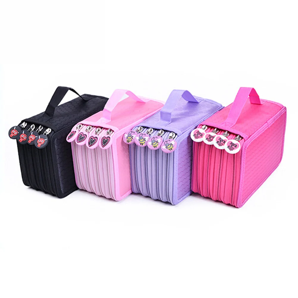 

72 Slots Pencil Case Pen Bag for Adult Coloring Organized Storage Oxford Fabric Double Stitched Compartments Colored Pencil Case
