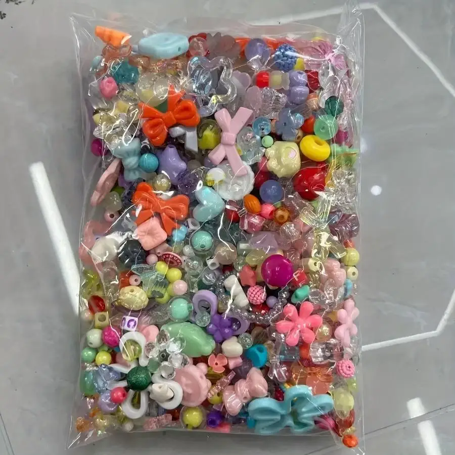 1/5/10/20/50/100pcs 100g Giant Colorful Mixed Beads: 6mm-45mm Rainbow Large Pack | with Hole Flowers/Stars/Bow Charms | Multi-Si