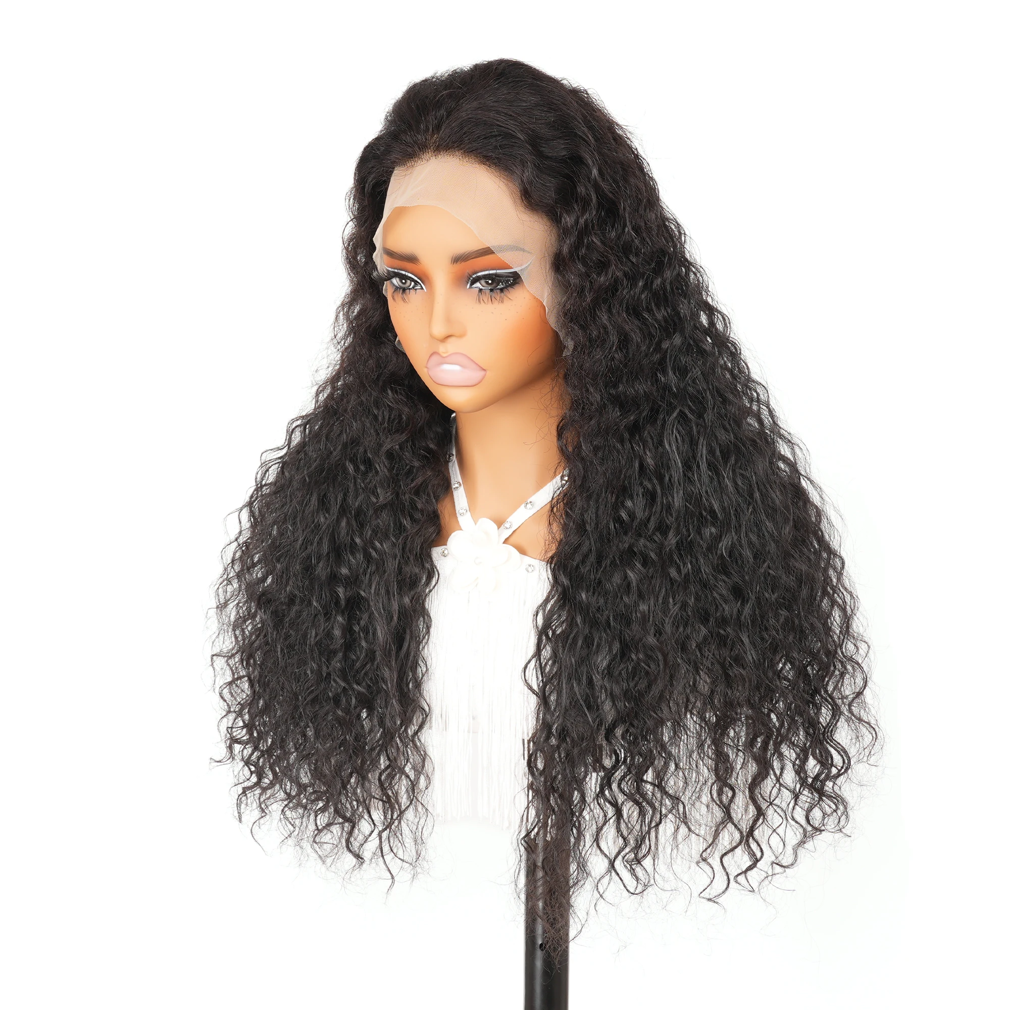 

13x4 Deep Wave Lace Front Wig Human Hair Pre Plucked 200 Density Brazilian Wet and Wavy Human Hair Wigs Bye Bye Knots Water Wave