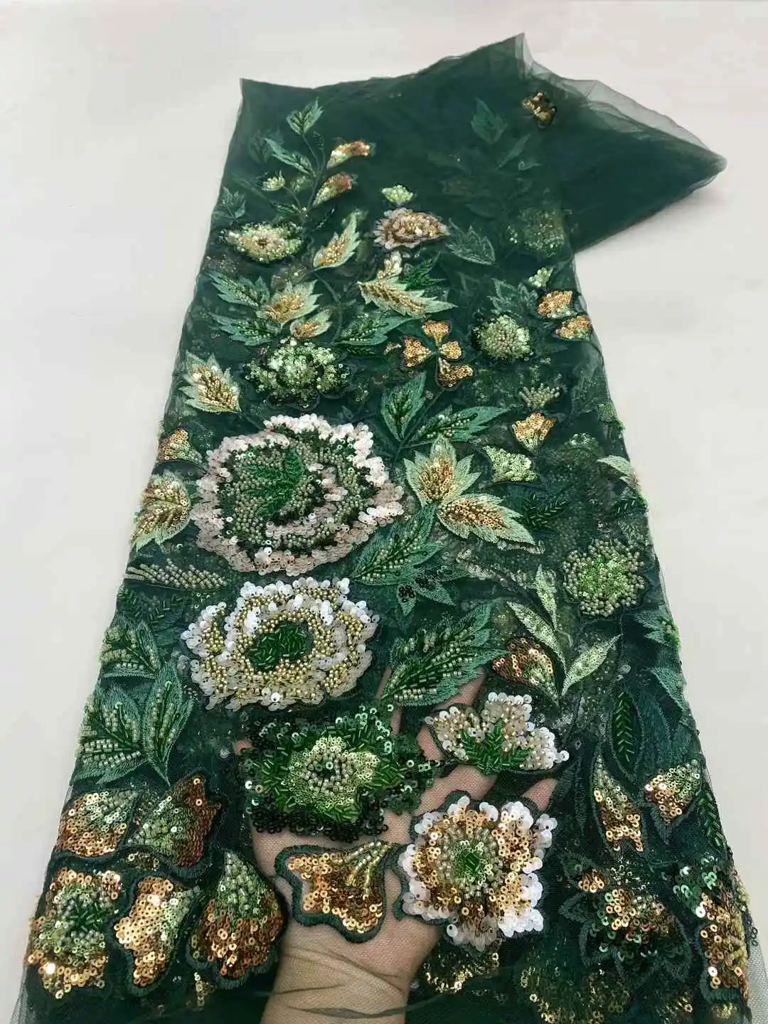 África nigeriana con cuentas encaje de malla francesa con lentejuelas alta calidad 2025 encaje bordado lentejuelas encaje para vestidos de novia mujeres