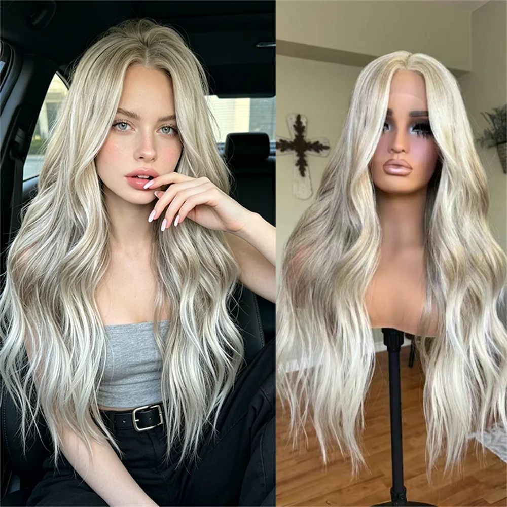 

Luxury Ready to Ship Wig 13x4 Lace Front Wig for Women Balayage Synthetic Futura Wig Realistic Look Wig for Cosplay Party Wear