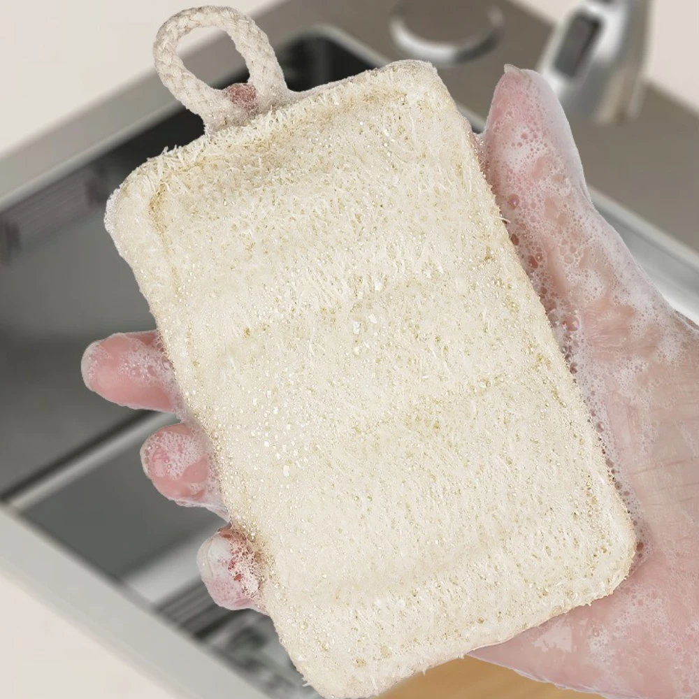 

5pcs Natural Luffa Sponge Dish Washing Cloth Loofah Scrub Pad Dish Pot Easy To Clean Scrubber Sponge Kitchen Clean Brushes