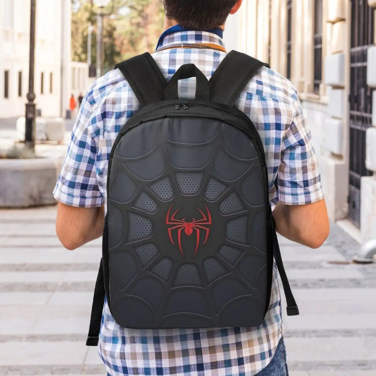 Custom Spider Web Backpack Men Women Basic Bookbag for School College Spiderman Bags