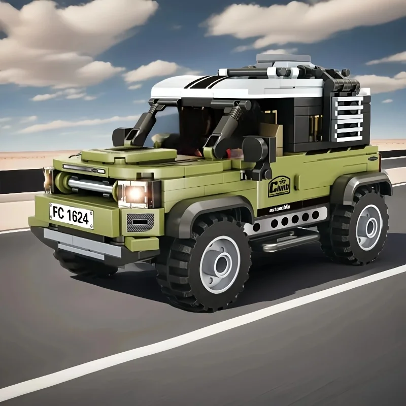 conjunto-de-brinquedos-de-bloco-de-construcao-de-modelo-de-carro-suv-off-road-verde-de-311-pecas-para-aficionados-peca-decorativa-presente-ideal-para-aniversarios-e-holi