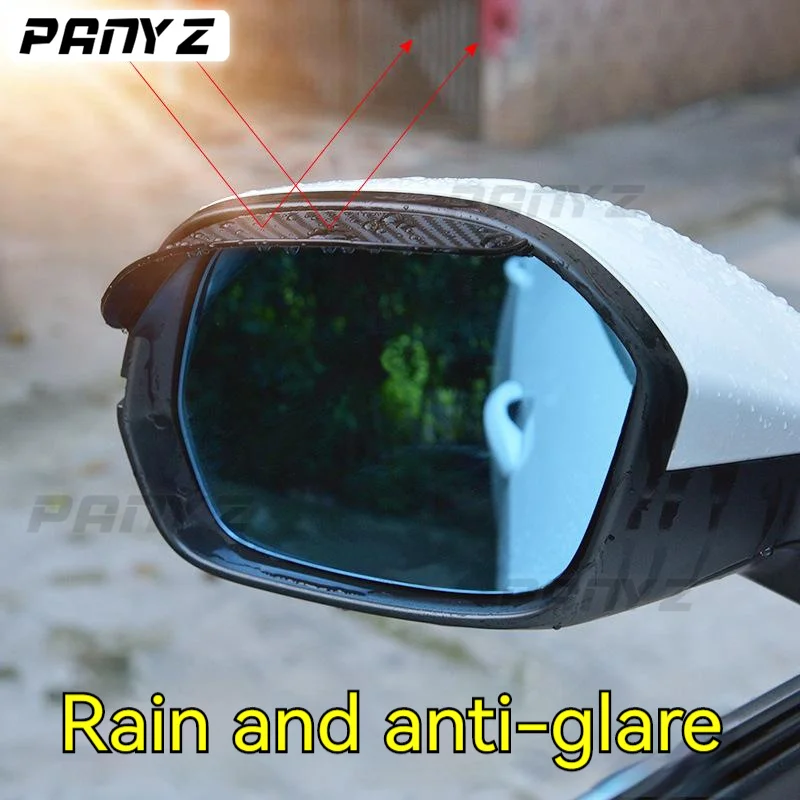 2PCS Car rearview Mirror Rain Eyebrow Visor Carbon Fiber Side Snow Sun Visor Rain cover Car mirror accessories