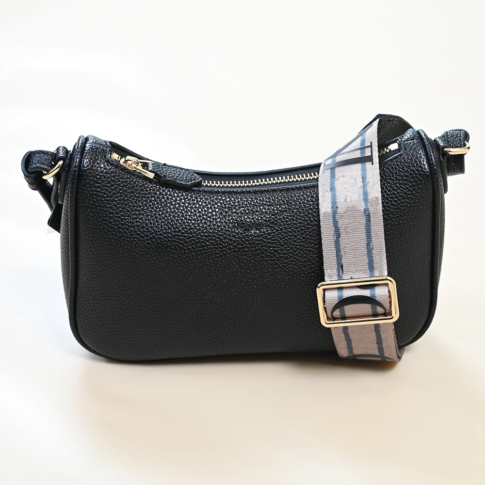 New Ladies Soft Leather Lychee Pattern Zipper Closure Strap Single Shoulder Crossbody Bag Casual Style Fashion Trend