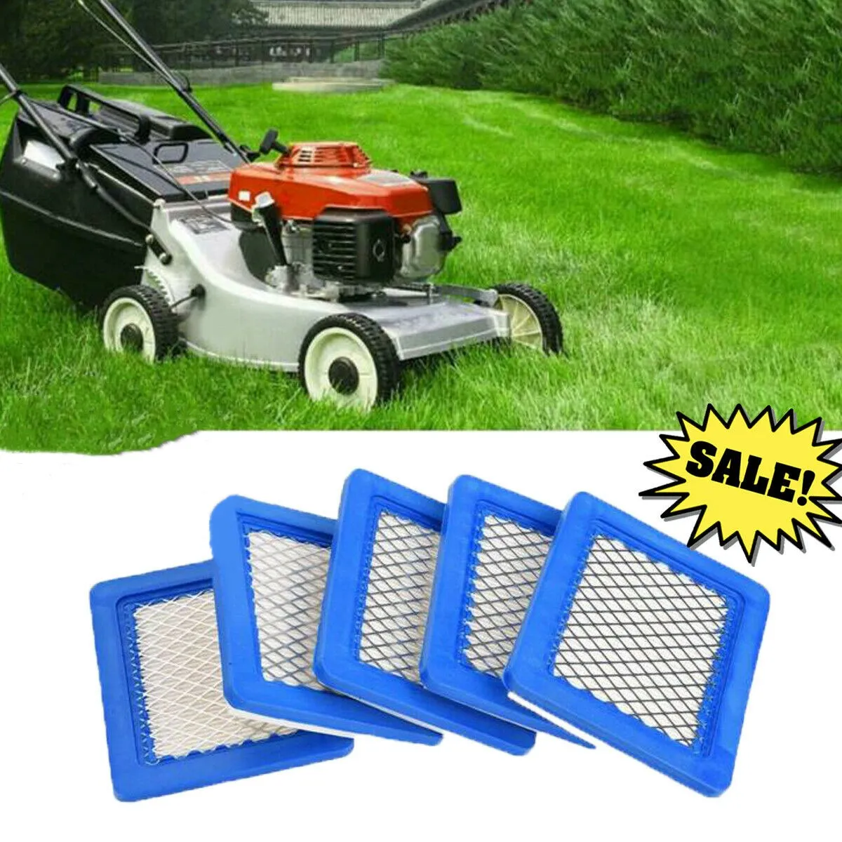 5Pcs Air Filter Lawn Mower Filters for Briggs & Stratton 491588 491588S 399959