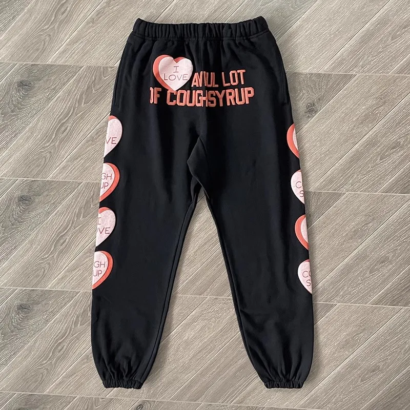 

That's A Awful Lot of Cough Syrup Foam Love Heart Sweatpants Jogger Trousers Men Women Drawstring Pants Cotton Loose Trackpant