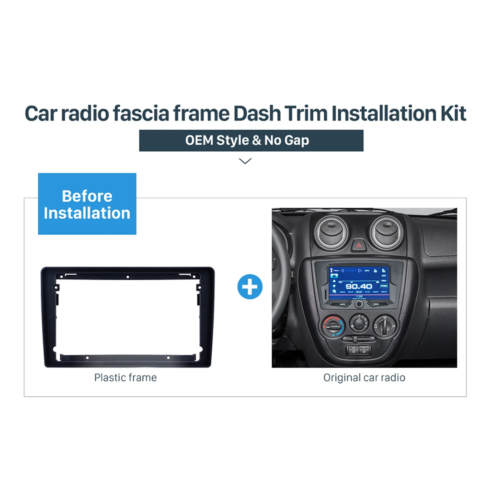 

5X 2Din 9-дюймовая автомобильная панель управления Fascia Audio Frame Радио Стереопанель для Lada Granta 2011-2017 Fascia Frame-A97E