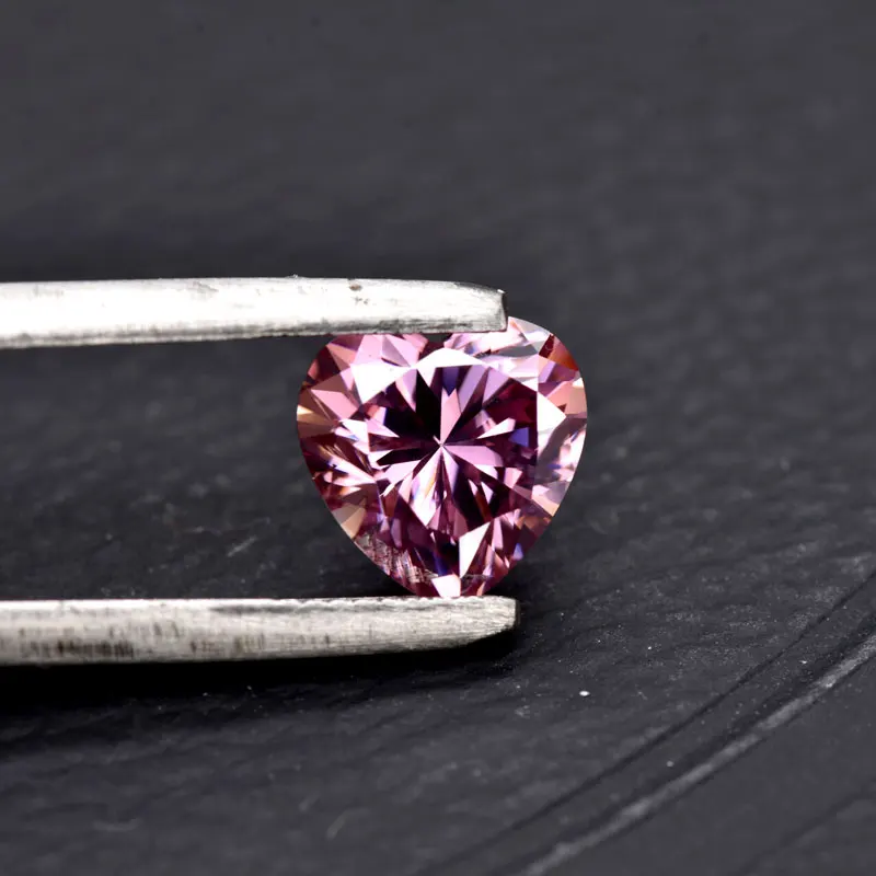 Moissanit Herzschliff VVS1 Synthetischer Edelstein in Rosa mit Zertifikat für DIY-Schmuck – Detail 5