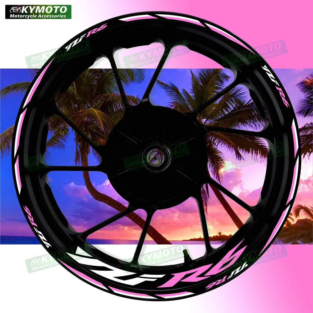 For YZF R6 R 6 motorcycle accessories 17 inch front and rear wheel stickers fairing modified reflective decals decoration