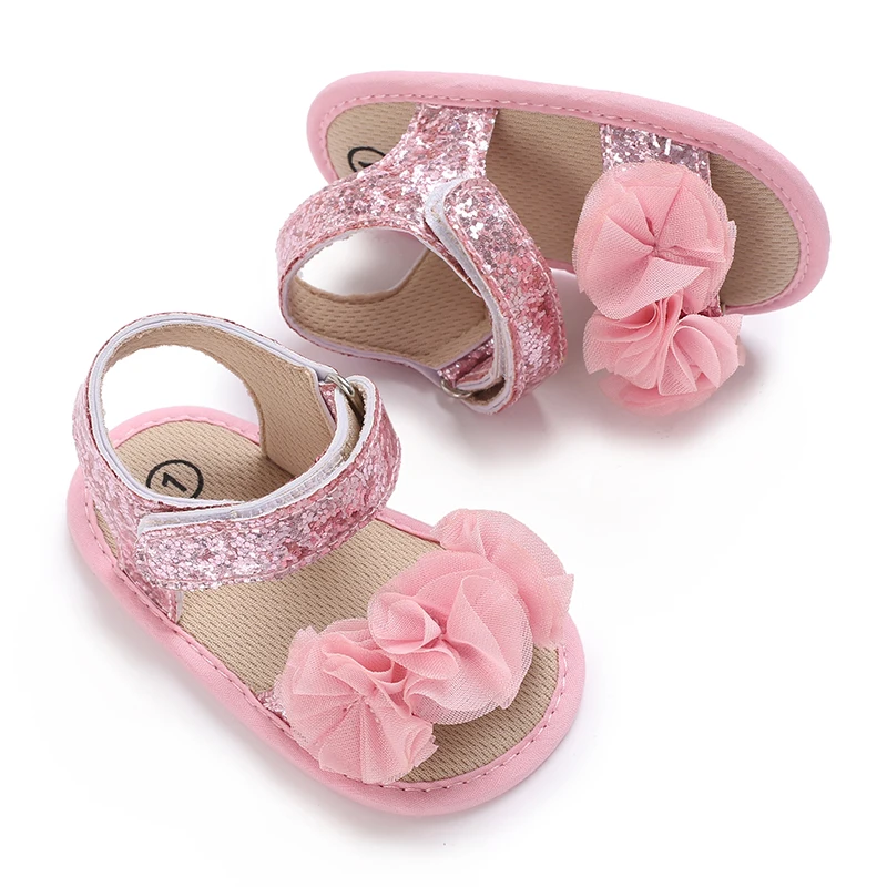 Sandales à paillettes pour bébés filles de 0 à 18 mois, chaussures de princesse d'été douces et confortables, pour la marche