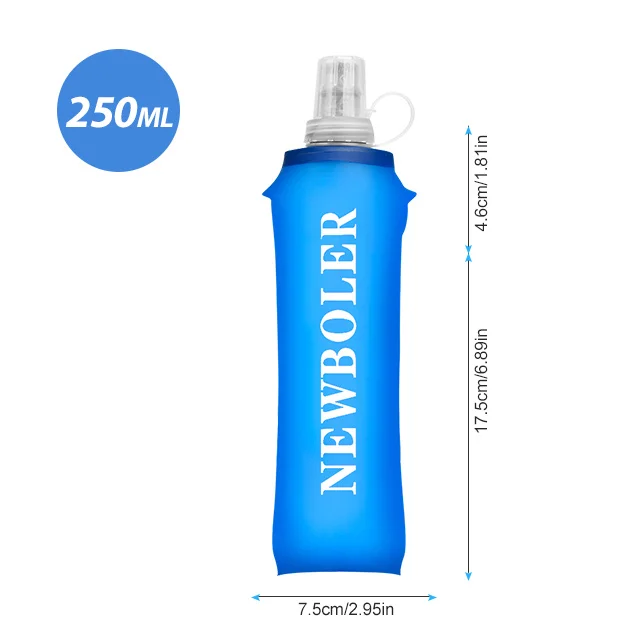 250/500/750ML Wasserflasche TPU Faltbare Weiche Trinkflasche Sport-Wasserflasche Zusammenklappbare Wasserflasche für Laufen Camping Wandern