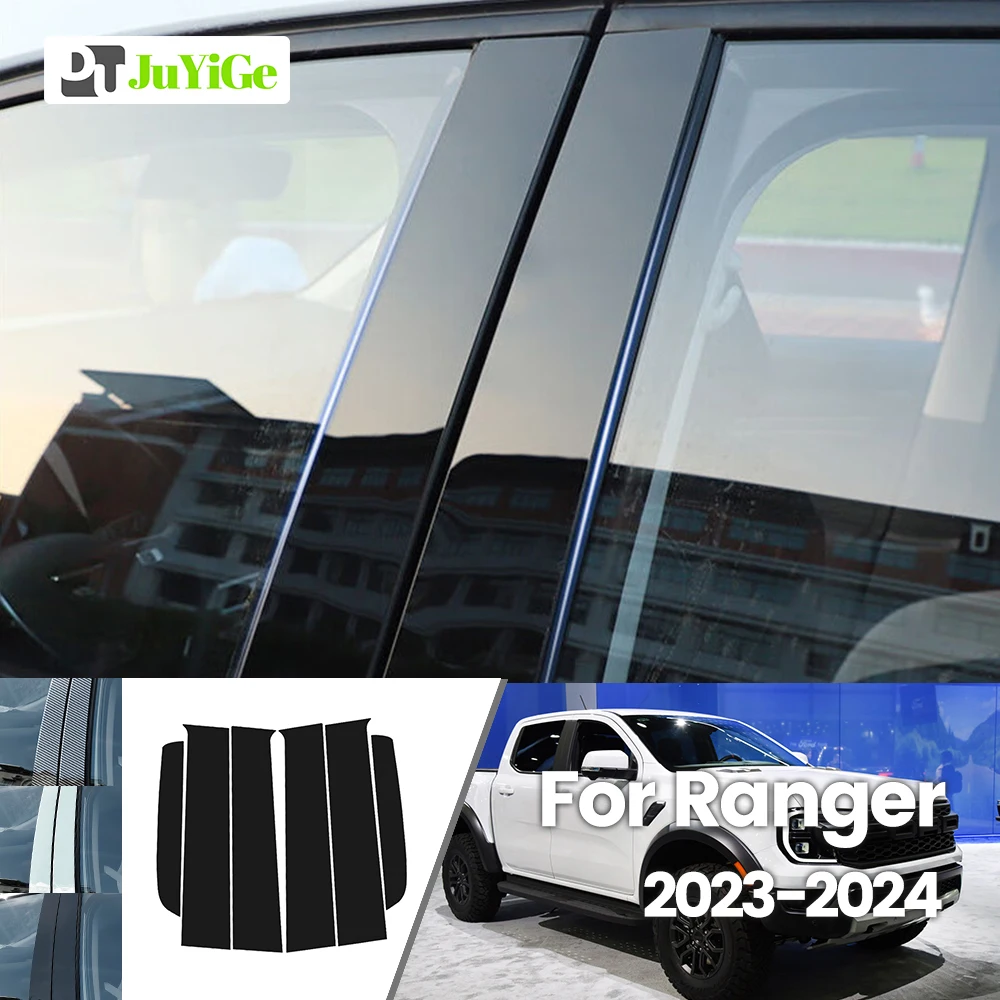 

For Ford Ranger 2023-2024 Bright Black Carbon Fibre Window Door B C Sticker