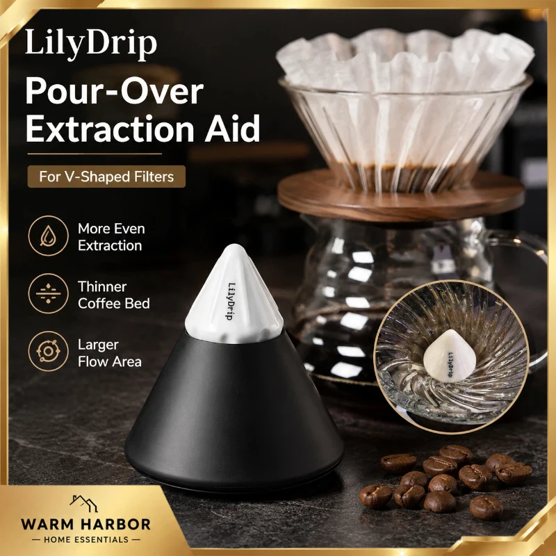 Lilydrip Hand Brew Coffee Extraction Aid V-Shaped Filter Paper Dripper Accessory Pour Over Brewing Tool Barista Coffee Equipment