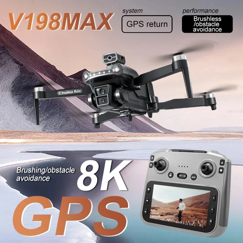 Original  V198MAX Drone 8K Profesional FPV Brushless Laser obstacle avoidance Aerial Optical Foldable Quadcopter Mini 4K Dron