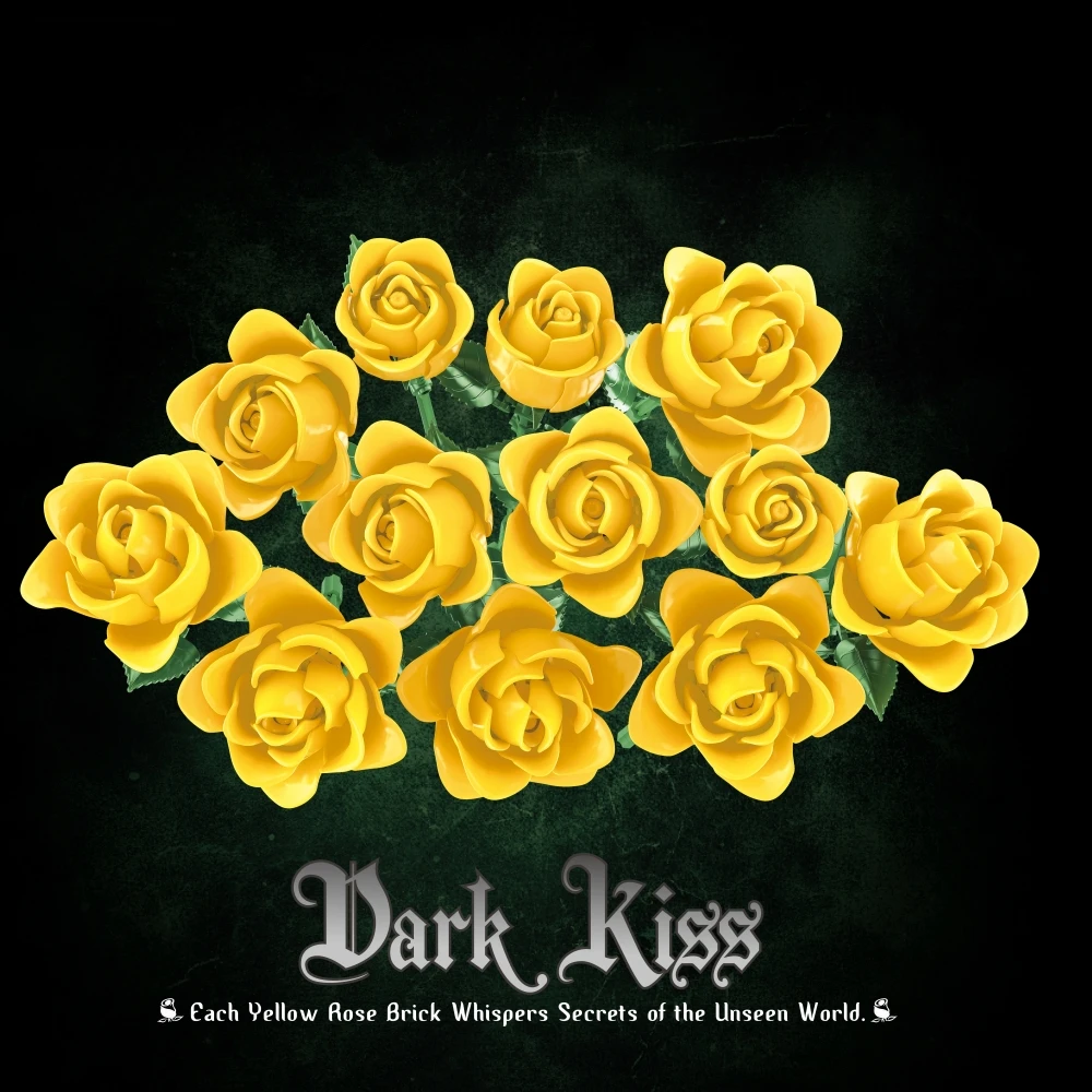 Novo criativo amarelo rosa buquê blocos de construção conjunto diy ornamento romântico mesa decoração presente dos namorados para mulher